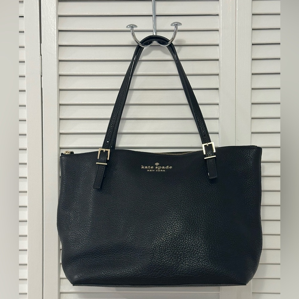 Kate Spade Black Leather Tote Bag